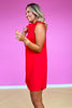 SSYS Zoey Ruffle Collar Zip Air Dress In Red, ssys by mallory fitzsimmons