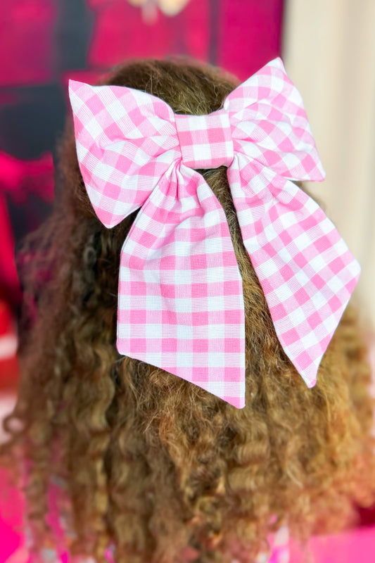 Pink Gingham Bow