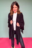Black Asymmetrical Poncho Wrap