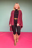 Burgundy Asymmetrical Poncho Wrap