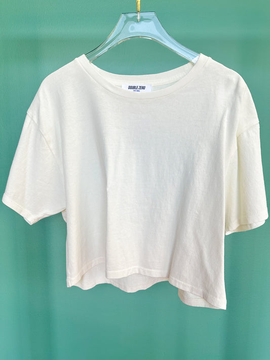 Off White Crew Neck Short Sleeve Top *FINAL SALE*