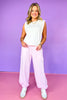 Pink High Rise Elastic Drawstring Waist Cuff Hem Sweatpants, pockets, lounge wear, casual pants, ssys by mallory fitzsimmons