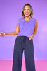 Lavender Rolled Up Detail Crew Neck Sleeveless Top, causal wear, lounge wear, comfortable, ssys by mallory fitzsimmons