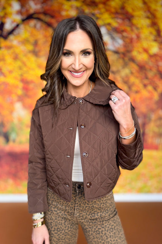 SSYS Charlotte Quilted Jacket In Chocolate