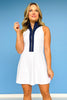 SSYS Contrast Half Zip Active Dress In White *FINAL SALE*