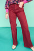 Mica Deep Burgundy High Rise Wide Leg Jeans