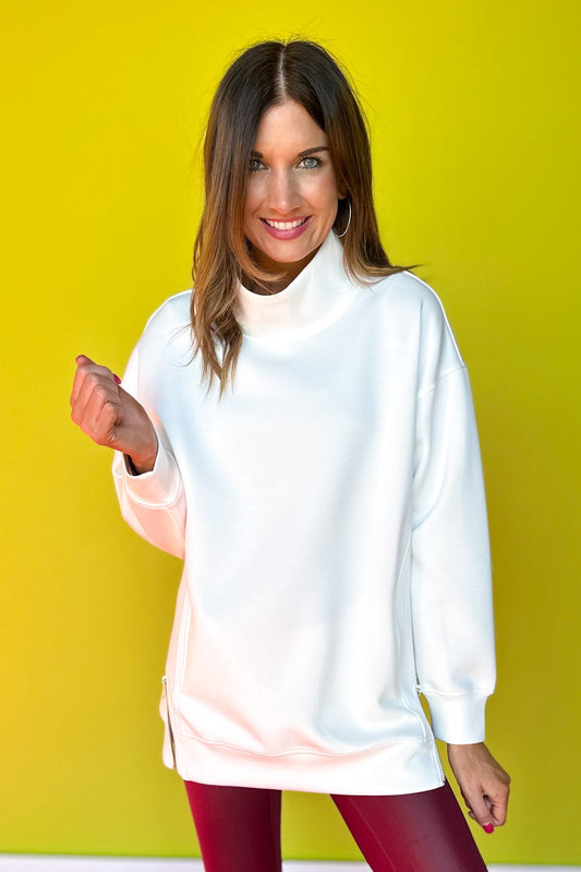 SSYS Gigi Air Mock Neck Pullover In Ivory