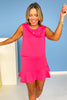 SSYS Scuba Drop Waist Skort In Hot Pink, scuba drop, easy to wear, must have fabric, ssys by mallory fitzsimmons