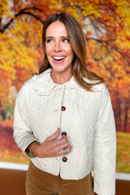 SSYS Charlotte Quilted Jacket In Ivory
