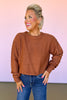 Brown Knit Wide Ribbed Crew Neck Sweater, perfect basic sweater, basic fall sweater, fall sweater, brown sweater, elevated basics, mom style, chic style, cozy sweater, cozy knit, SSYS by Mallory Fitzsimmons