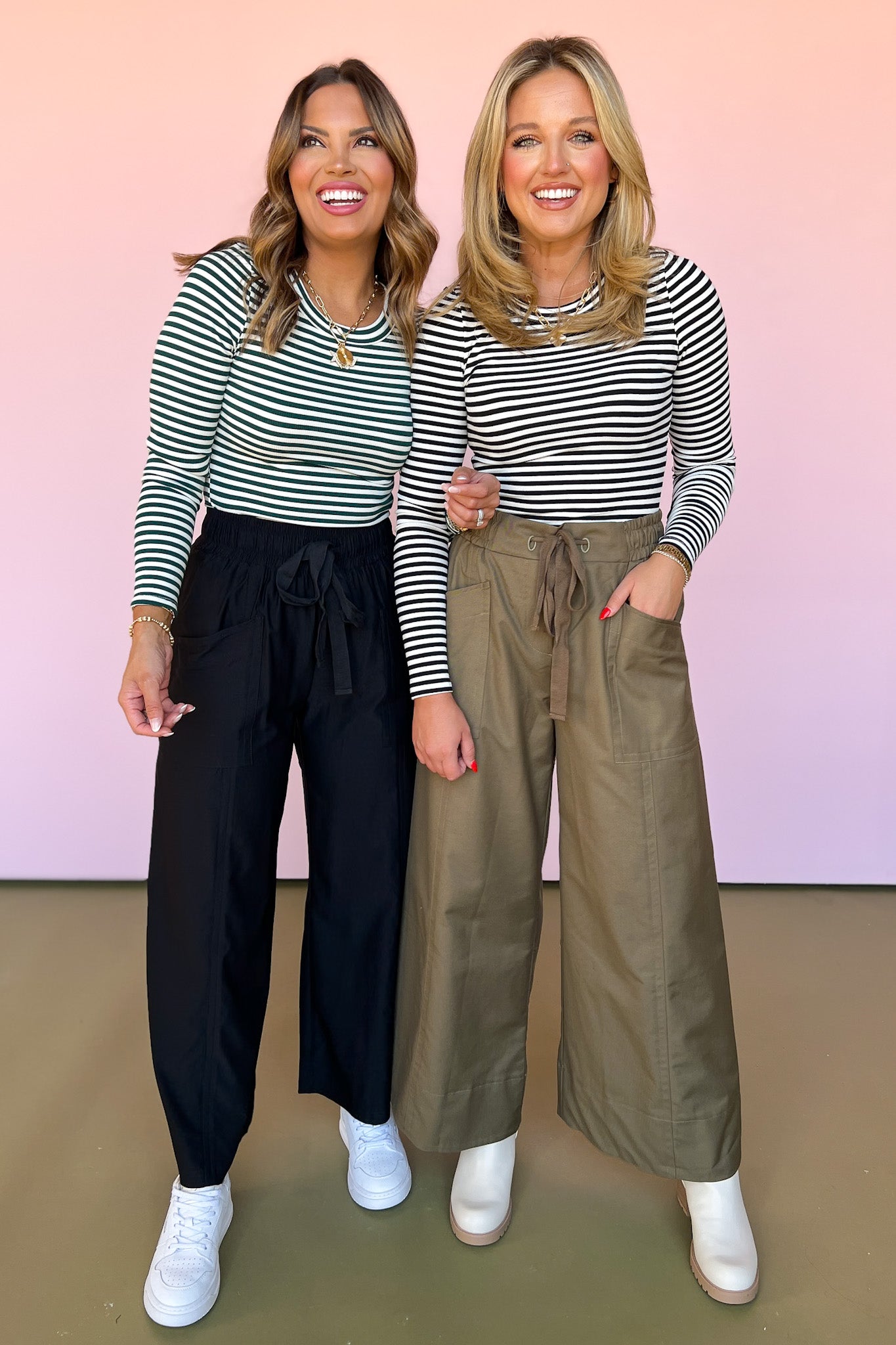 Olive Front Slate Pocket Elastic Waist Wide Leg Pants, trendy pant, must have pants, fall pants, on trend pants, tie waist pant, new pant style, cofy pants, pants for every occasion, street style pant, elevated pants, SSYS by allory foitzsimmons