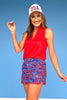 SSYS Royal Red Ditsy Floral Printed Active Shorts