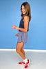 SSYS Navy Gingham Printed Active Shorts
