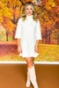 SSYS Evie Long Sleeve Turtleneck Mini Sweater Dress In Ivory