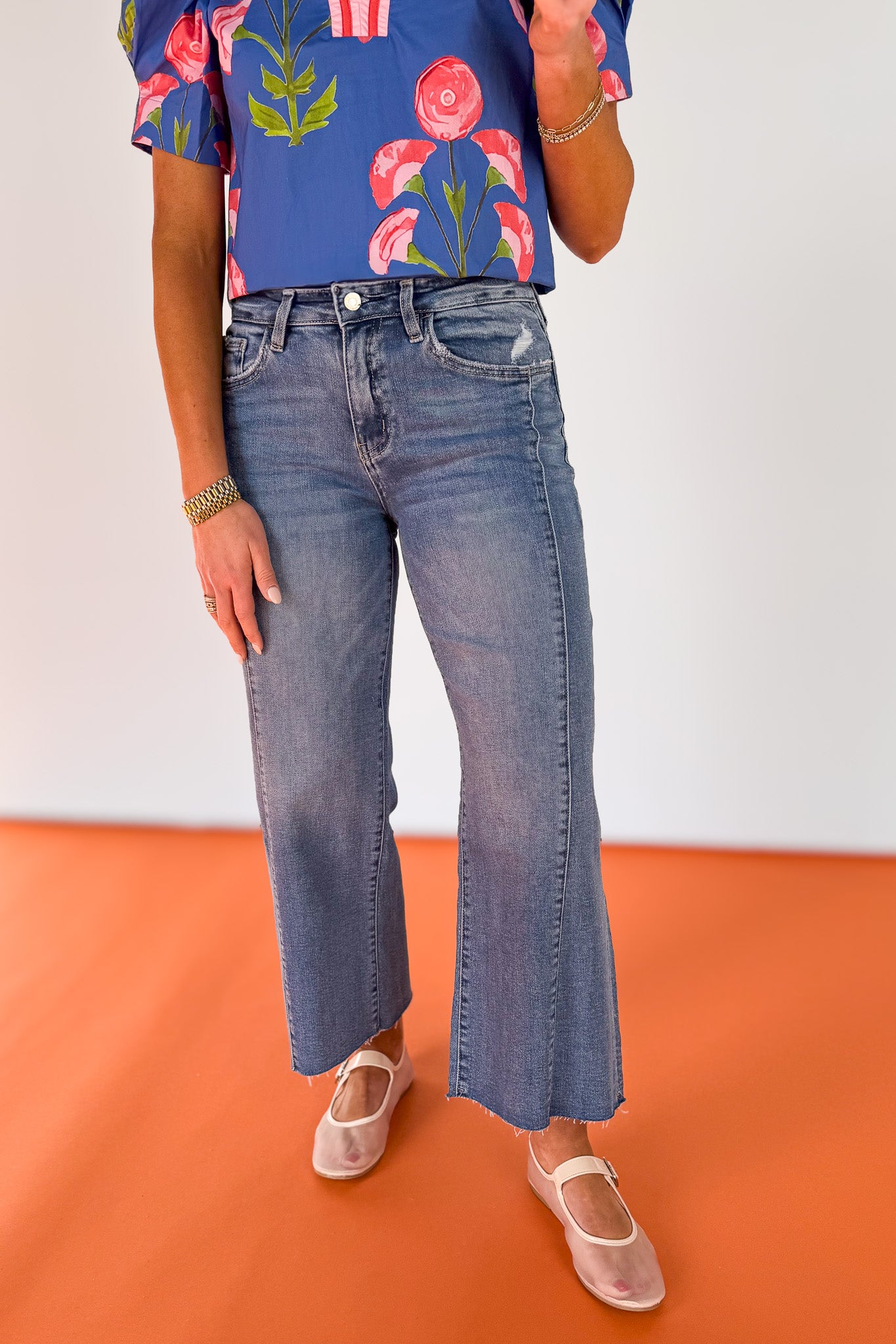 Vervet High Rise Raw Hem Twist Wide Leg Jeans *FINAL SALE*