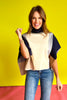 THML Navy Colorblock High Neck Open Side Poncho *FINAL SALE*