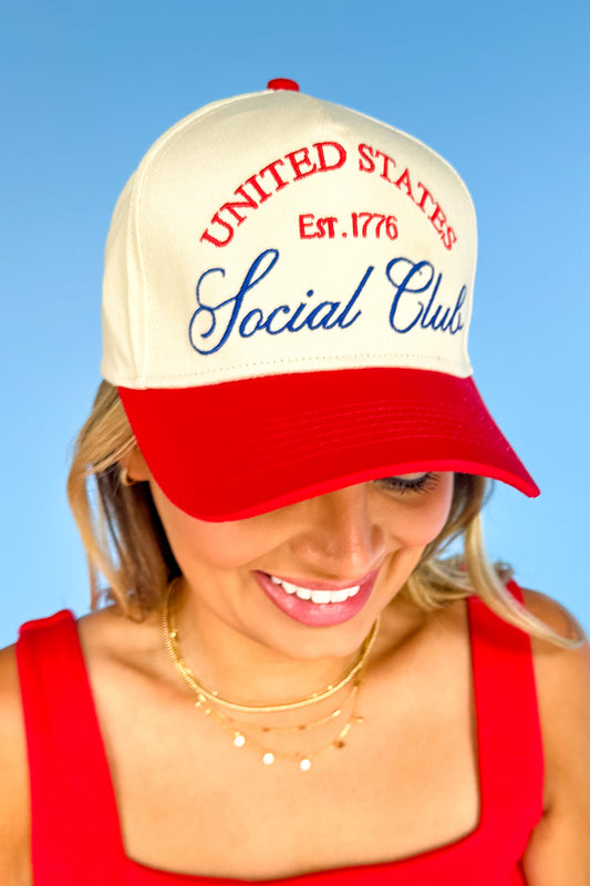 SSYS United States Social Club Red Canvas Hat
