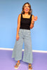 Teal High Rise Cropped Wide Leg Jeans *FINAL SALE*