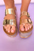 Gold Metallic Double Buckle Platform Sandals *FINAL SALE*