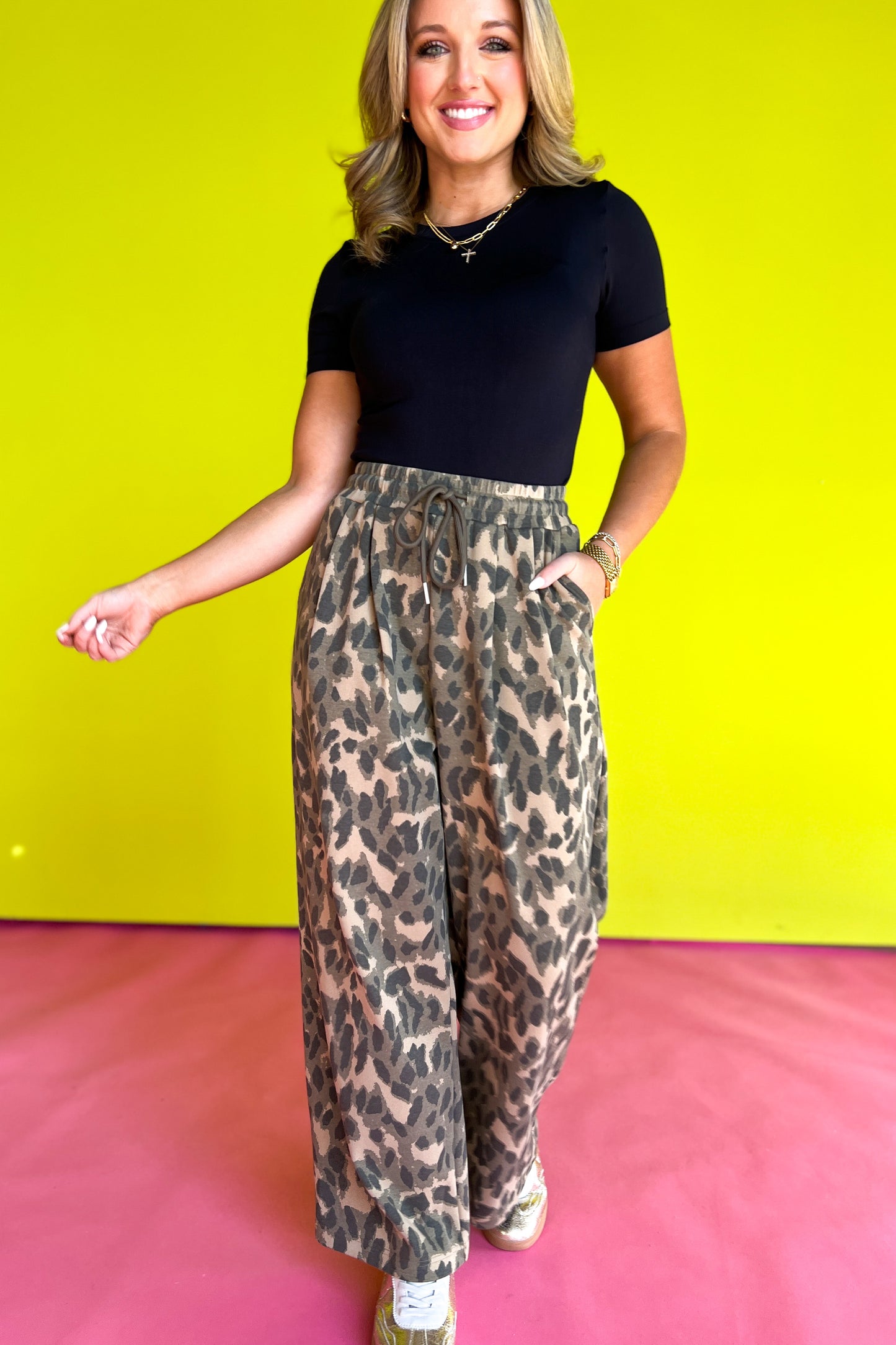 Taupe Animal Print Wide Leg Pants *FINAL SALE*