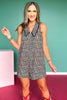SSYS Sleeveless Gemma Peter Pan Collared Dress In Animal Spots