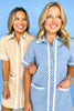 Taupe Accented Ric Rac Trim Collar Button Down Dress *FINAL SALE*