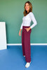 SSYS Scuba Wide Leg Pants In Mulberry