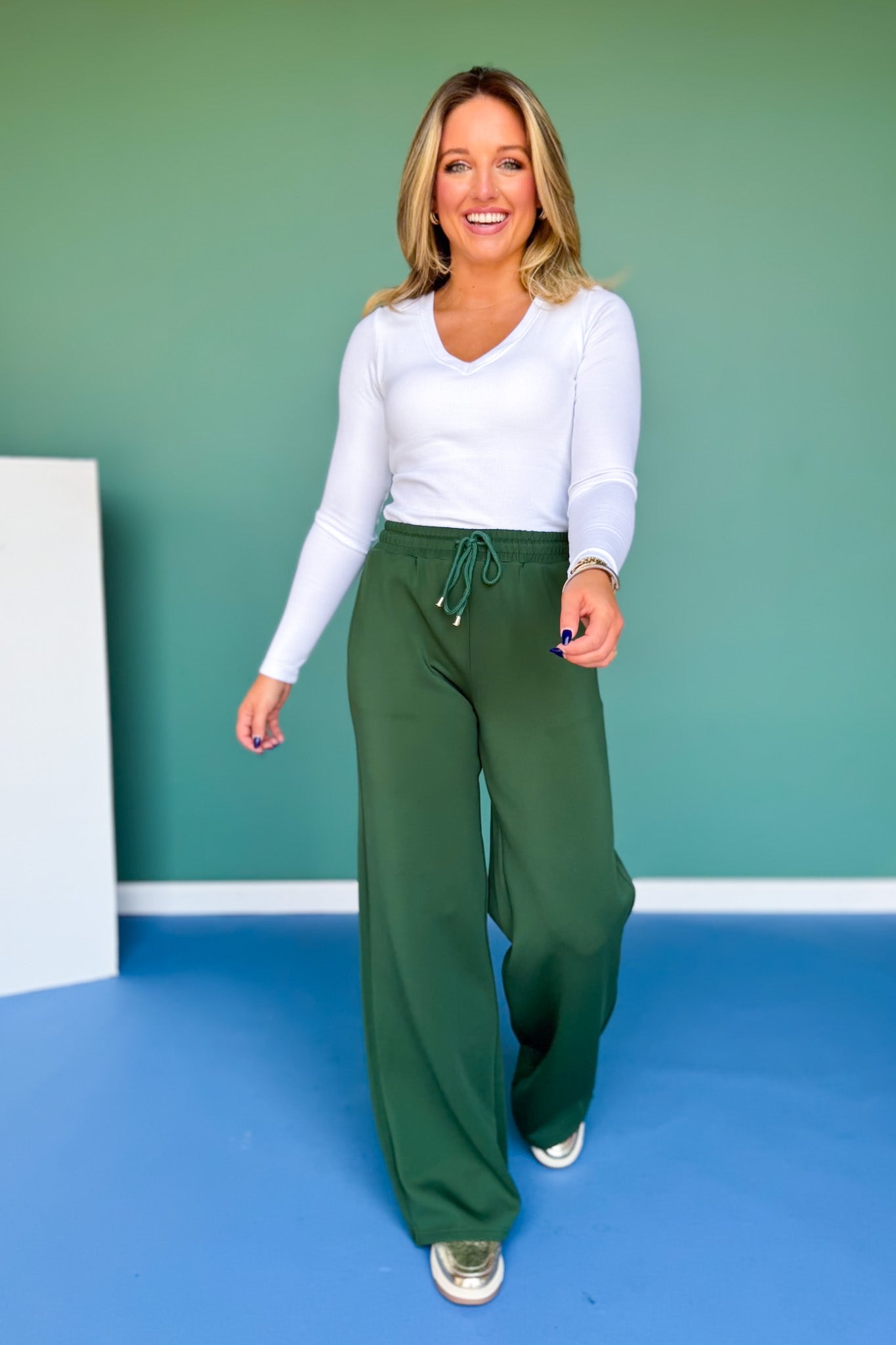 SSYS Scuba Wide Leg Pants In Hunter