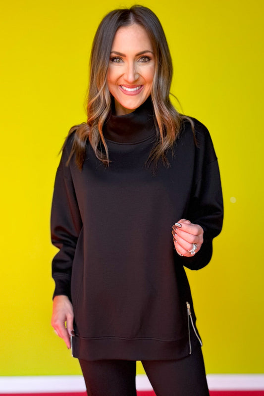 SSYS Gigi Air Mock Neck Pullover In Black