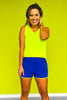 SSYS Royal Solid Active Shorts With Lime Trim