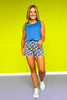 SSYS Royal Pink Ditsy Floral Printed Active Shorts