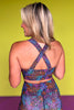 SSYS Black Abstract Floral Cross Back Sports Bra *FINAL SALE*
