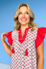 Red Printed Contrast Ruffle Sleeve Tiered Dress *FINAL SALE*