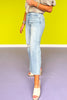 Vervet High Rise Two Button Waist Crop Wide Leg Jeans