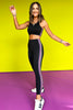 SSYS Black Ric Rac Compression High Waist Leggings, SSYS the label, SSYS athlesiure, matching leggings set, matching set, workout set, on trend wokrout set, lounge wear, workout wear, comfy set, cute set, SSYS by mallory fitzsimmons