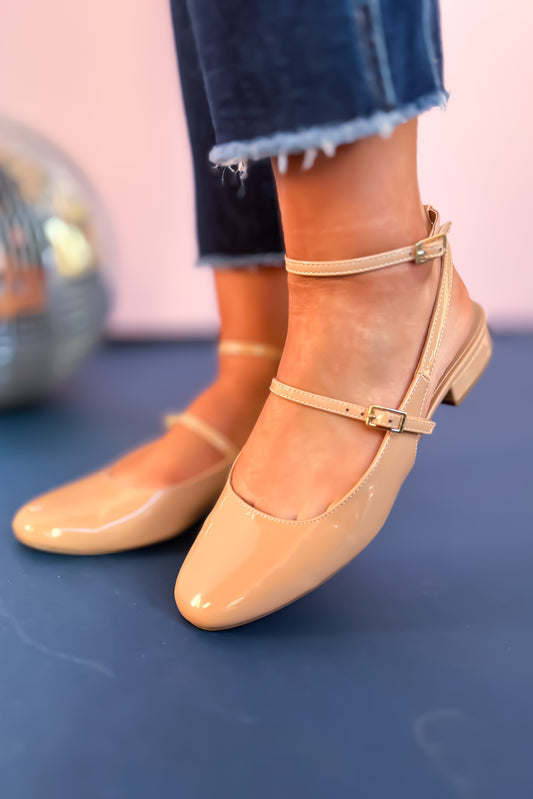 Tan Ankle Strap Slingback Shoes *FINAL SALE*