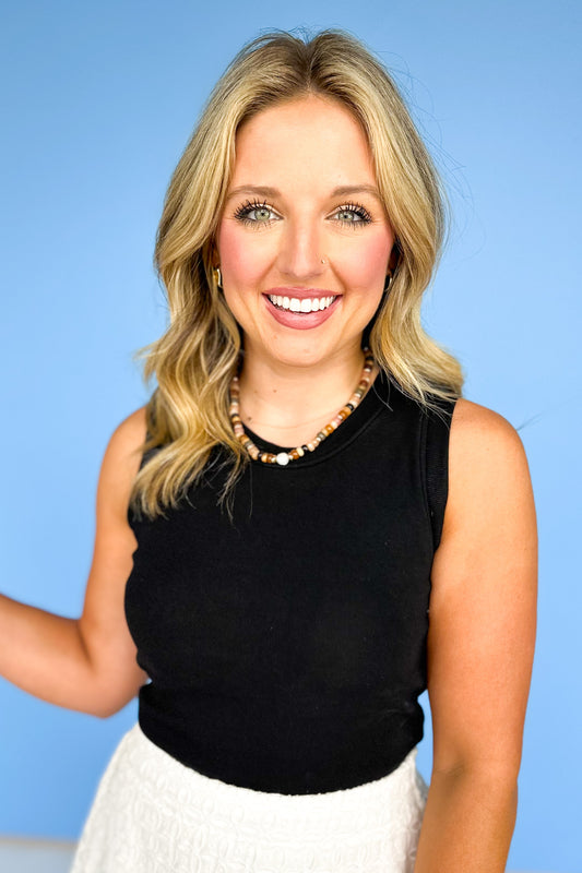 SSYS Ribbed Crew Neck Sleeveless Tank In Black