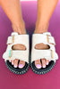 Shu Shop Beige Suede Double Buckle Sandals *FINAL SALE*