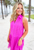 SSYS Kendall Sleeveless Collared Dress In Electric Fuchsia