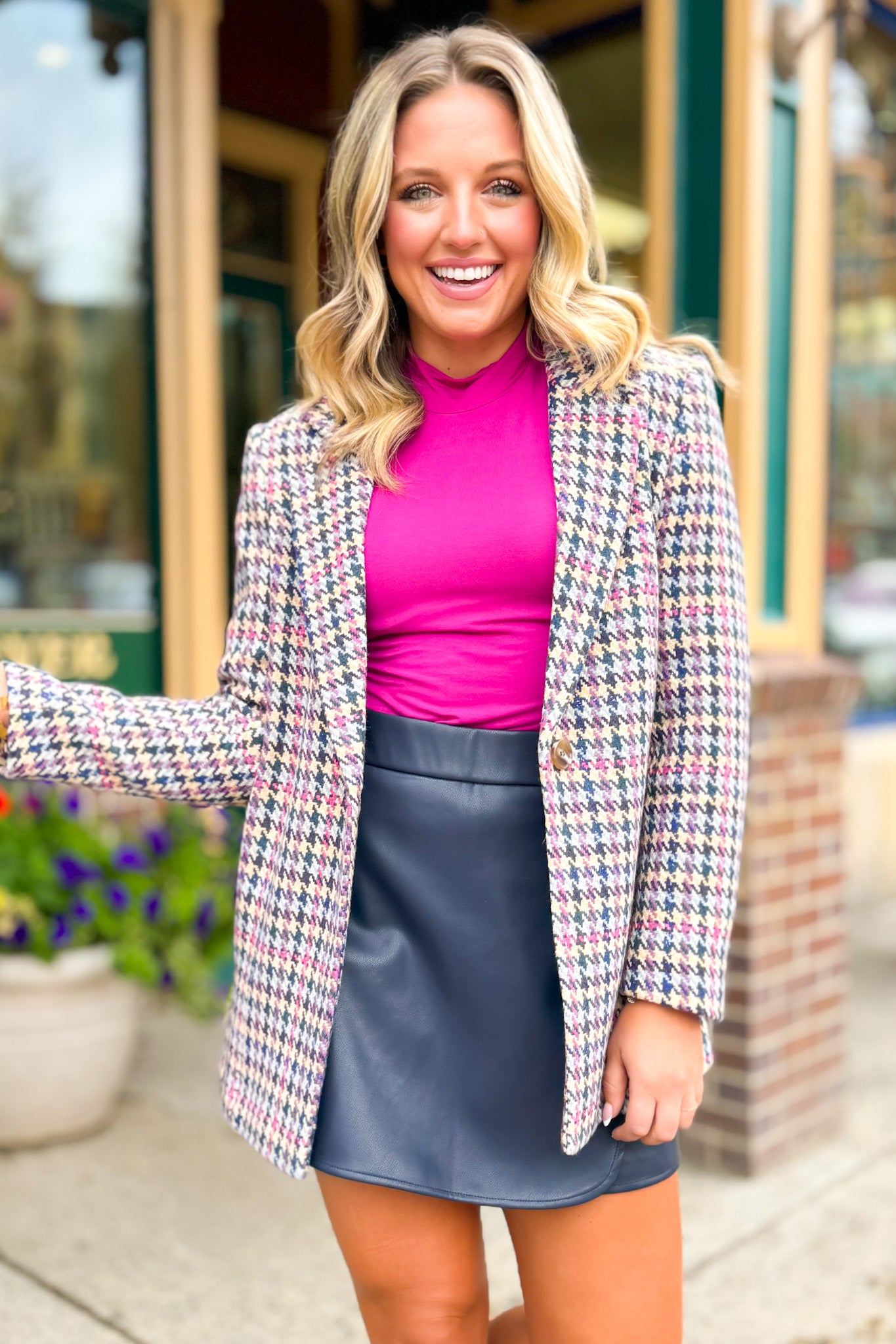 SSYS Stevie Multi Houndstooth Blazer
