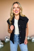 Black Quilted Collared Front Pocket Top, vest top, chic top, trendy top, must have top, must have style, fall style, fall fashion, elevated style, elevated top, mom style, shop style your senses by mallory fitzsimmons, ssys by mallory fitzsimmons