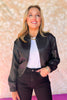 Black Zip Front Bomber Jacket *FINAL SALE*