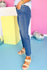 Vervet High Rise Uneven Raw Hem Crop Straight Jeans