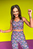 SSYS Neon Floral Black Scallop Longline Sports Bra, SSYS the label, new athlesiure, athkesiure set, new workout set, must have worjout set, must have set, comfy set, lounge set, mom style, elevated style, chic workout set, SSYS by mallory fitzsimmons