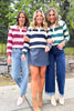 SSYS Skye Stripe Top In Pink Maroon