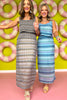 SSYS Gabby Crochet Square Neck Midi Skirt Set In Blue *FINAL SALE*