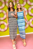 SSYS Gabby Crochet Square Neck Midi Skirt Set In Blue *FINAL SALE*