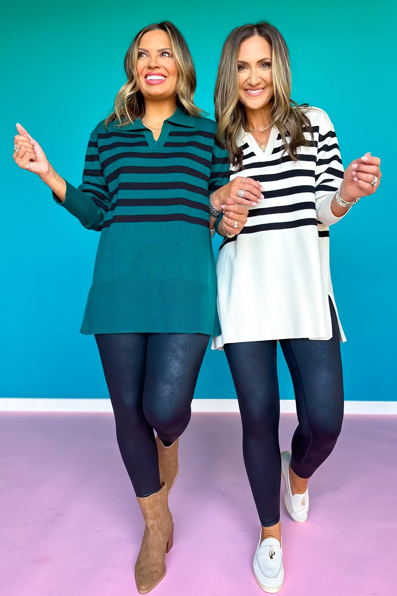 SSYS Lauren Stripe Knit Top In Hunter