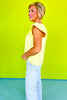 Yellow V Neck Ruffled Sleeve Top, ssys by mallory fitzsimmons