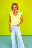 Yellow V Neck Ruffled Sleeve Top, ssys by mallory fitzsimmons